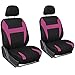 OxGord Car Seat Cover Flat Cloth Bucket Set for Car, Truck, Van, SUV - Black,Pink