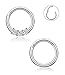 YOVORO 16G 2PCS 316L Stainless Steel Nose Rings Hoop Septum Clicker Ring Cartilage Tragus Piercing 8MM SI