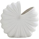 WAIT FLY Shell Ceramic Vase for Flower Dry Flower Hydroponic Planter Decorative Vase for Home Room Office Party Wedding