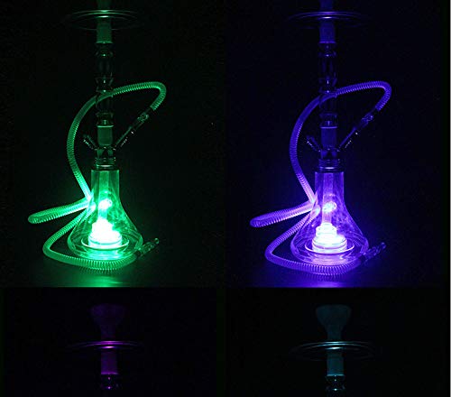 WYYHAA Shisha Set Hookah, 21" Acryl Eleganz Huka mit LED-Leuchten Silikon-Bowl-Schlauch Charcoal Tongs Waschbar Besserer Filtration mit Diffusor – Bild 5