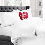 Nestl Bedding Microfiber Duvet Cover 3 Piece Queen (White)