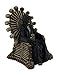 Resin Statues Darkness Rests Grim Reaper On Skull & Bones Throne W/Bone Chalice Statue 7.5 X 9 X 7 Inches Tan