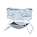 Big Oshi Emma Newborn Baby Bassinet - Portable Bassinet for Boys or Girls - Perfect for Bedside, Indoors, or Outdoors - Lightweight for Travel - Canopy Netting Cover - Wood Bed Base, Navy