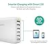 USB Charger RAVPower 60W 12A 6-Port Desktop USB Charging Station with iSmart Multiple Port, Compatible iPhone Xs Max XR X 8 7 Plus, iPad Pro Air Mini, Galaxy S9 S8 S7 Edge, Tablet and More (White)