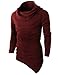 H2H Mens Slim Fit Basic Ribbed Thermal Turtleneck Pullover Sweaters Wine US L/Asia XL (KMTTL046)