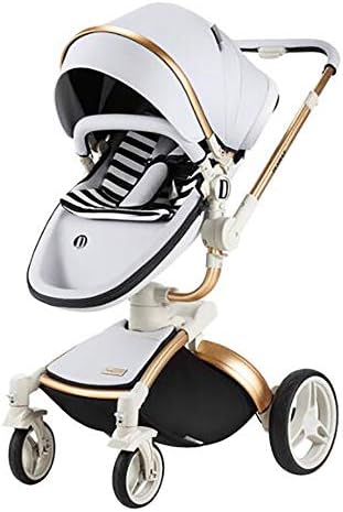 GYFY Baby Stroller Folding high Landscape Maternal and Child Supplies Shock Absorber Four Wheel Baby Stroller,Silver
