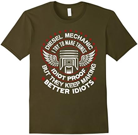 Mens Diesel Mechanic T-shirt - Diesel Mechanic Shirt 3XL Olive