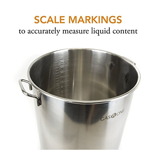 GasOne BS64 16 Gallon Stainless Steel Kettle Pot Pre Drilled 4 PC Set