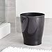 iDesign Small Round Bathroom Trash Can - Ideal for Bathroom or Office, Black, Made in USA