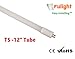 Fulight Type B & Rotatable F8T5/CW LED Tube Light - 12-Inch (11-3/4 Inches Actual Length) 1FT 4W (8W Equivalent), Cool White 4000K, Double-End Powered, Frosted Cover- 110/120VAC (Not a Plug-and-Play)