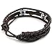 KONOV Mens Womens Leather Bracelet, Love Infinity Charm Bangle, Fit 7-9 inch, Brown Silver