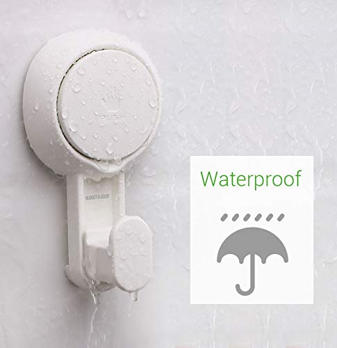 Budget & Good Suction Cup Hooks Bathroom Shower Suction Hooks 4 Pack Heavy Duty Wreath Hanger Holder Hooks for Towel Loofah Sponge Waterproof