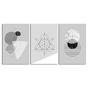 signwin-3 Piece Canvas Wall Art-Abstract Geometric-Canvas Prints Home...