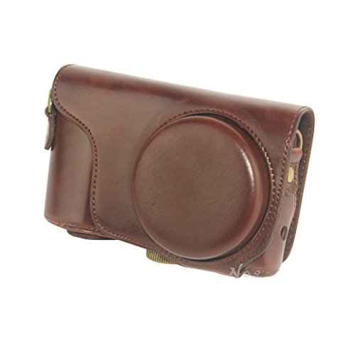 No.2 Warehouse PU Leather Camera case Bag for Samsung Galaxy GC100 EK-GC100 GC110 GC200(Dark Brown)+ a Piece of Clean Cloth