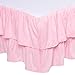 TILLYOU Crib Skirt Dust Ruffle Double Layer, Microfiber Nursery Crib Toddler Bedding Skirts for Baby Girls, 14