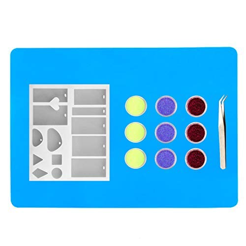 AQUEENLY 2 PCS A4 Silicone Sheet for Crafts Jewelry Casting Molds Mat, Food Grade, Blue