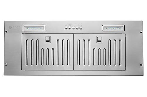 Chef Range Hood R100 30” Built-In/Recessed Kitchen Extractor | Compact Design with Stainless Steel | 3-Speed Setting with 700 CFM, Energy Saving LED Lamp and Dishwasher-Safe Baffle Filter| 6" Duct
