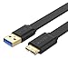 Awinner Micro USB 3.0 Data Cable for Galaxy S5 and Note 3 N9000, Super Speed USB 3.0 A Male to Micro B Male Adapter Cable Charging and Data Sync Cord for Android Smartphones and Tablets (0.5M-Flat)