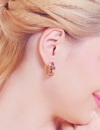 youbella multi-colour gold-plated stud earrings for women