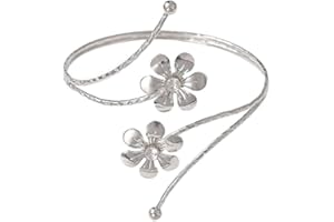 Yocoyee Upper Arm Bracelet Band Cuff Bangle Coil Bracelet butterfly flower Gold Armband Boho Jewelry for Women