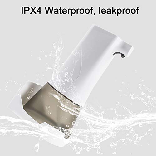 POLARPRA 12 oz Touchless Foaming Dispenser Rechargable Auto Soap Dispenser Stand or Wall Mounted for Toilet/Kitchen/Countertop/Bathroom