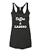 Panoware Women's Funny Workout Tank Top | Coffee and Cardio, Vintage Black, Large