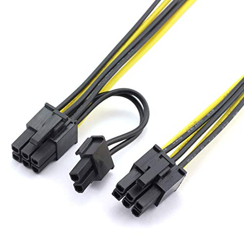 image for DZS Elec 2pcs PCIe 6pin to 8pin Adapter Power Extension Cable PCI-e 6-