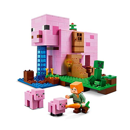 LEGO 21170 Minecraft Das Schweinehaus, Bauset mit Figuren inkl. Alex, Creeper und 2 Schweinefiguren, Tier-Spielzeug, Konstruktionsspielzeug, Geschenk für Jungen, Mädchen und alle Kinder ab 8 Jahren – Bild 3