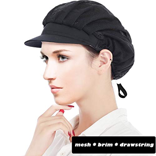 Adjustable Chef Cap Cooking Kitchen Hat Food Service Hair Nets Mesh Brim Reusable Restaurant Vent Beanie