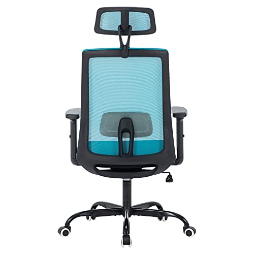 Sidanli Blue Mesh Office Chair, High Back Desk Chair with Lumbar