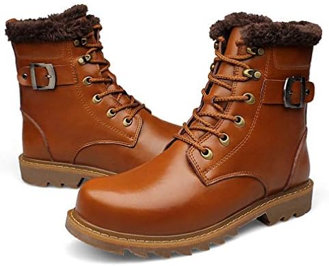 メンズ バックパッキングブーツ 冬 ミリタリーブーツ タクティカル 砂漠 コンバット ニューボート アーミー ワークシューズ レザー スノーブーツ 暖かい フラシ天 ボタ Masculina Julx3