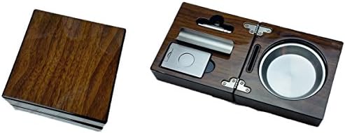 Ashtray for Cigars with Cigar Cutter and Cigar Punch, Perfect Cigar Accessories Set (Walnut)