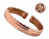 ProExl Mens Solid Copper Magnetic Bracelet Kent Medium with Gift Box (8 Inches)