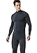 Tesla TM-MUT12-CHC_Large Men's Mock Long-Sleeved T-Shirt Cool Dry Compression Baselayer MUT12
