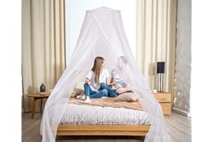 No-See-Um Moustiquaire carrée conique en maille pour grand lit, même très grand lit, 2 entrées, écran de camping, couleur gri