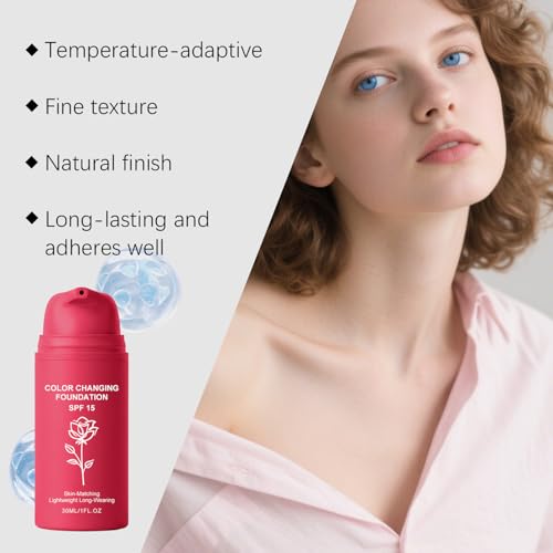 Color Changing Foundation Korea, 2026 New Skin Tone Adapting Liquid Foundation, Moisturizing Concealer Brighten Foundation for Self Adjusting Natural Finish All Skin Types (2Pcs)
