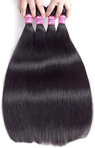 100% Unprocessed Virgin Human Hair Bundles Straight Hair 4 Bundles Virgin Straight Hair Weave Real Human Hair Weft Extensions Soft Bundle Hair Products Natural Color 10+12+14+16 …