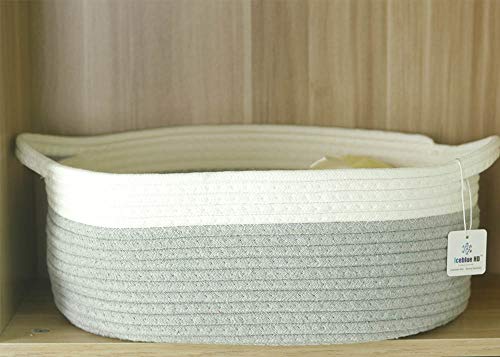 Iceblue Natural Cotton Rope Clutter Organizer Toy Chest Pet Bed Pet Toy Box