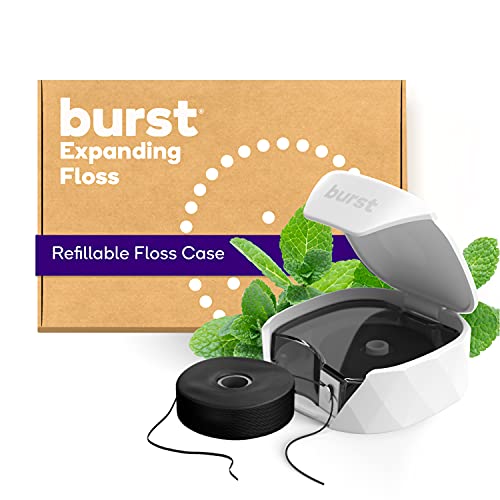 BURST Refillable Dental Floss Set with Mint Eucalyptus Aroma, Vegan