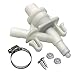 KIPA Water Valve Kit 385311641 For 300 310 320 Series Pedal Flush Sealand Marine Toilet, Fits for RV Camper Vacu-flush Durable Well-Sealed Plastic Toilet Water Valve Kit