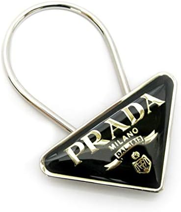 Amazon 中古 プラダ キーホルダー ロゴマーク ブラック メタル M285x Prada プラダ シューズ バッグ