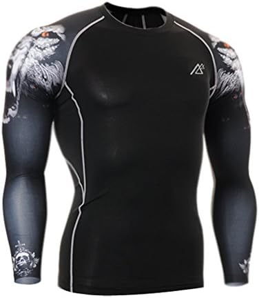 Men's Long Sleeve Compression T-Shirts Base Layer Top Shirt Pant (XL, CSP-02)
