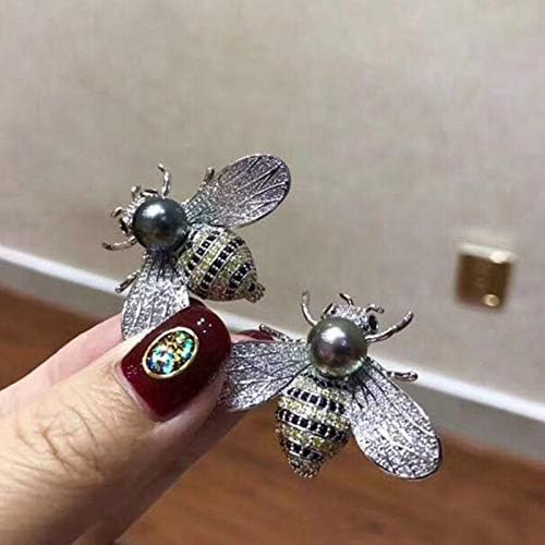 DJDG Brooch Little Bee Brooch With Diamond BoutonniereBrooch Pin Covered Scarves Shawl Clip