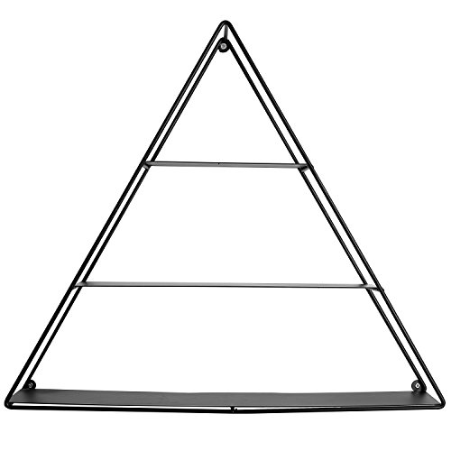 MyGift 3 Tier Wall Mounted Triangular Matte Black Metal Display Hanging
