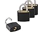 VIP Home Essentials - Small Mini Durable ABS Covered Solid Brass Body Individually Keyed Padlock - 8 Pack Lock Set