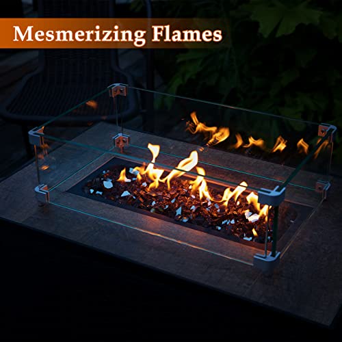 Future Way 20lbs Fire Pit Glass, 1/2 Inch Reflective Fire Glass for
