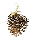 Juvale 32-Pack Christmas Tree Ornaments Set - Assorted Gold Shatterproof Christmas Balls and Pine Cones Decoration, 4 Festive Holiday Designs, Hanging Plastic Bauble Decor