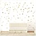 Gold Stars Wall Decal (130 Decals) Stars Pattern DIY Wall Stickers Removable Home Decoration Metallic Vinyl Polka Wall Decor Sticker for Bedroom