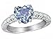 Star K Sterling Silver 8mm Heart Shape Promise Engagement Ring.