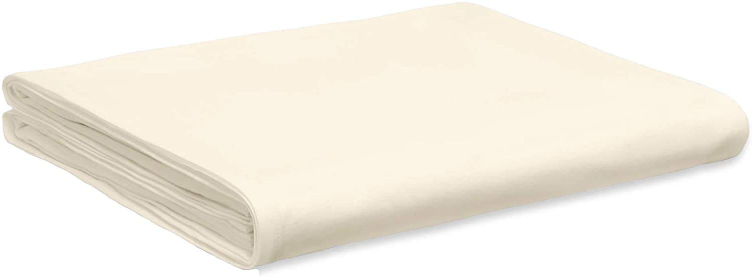 British Home Bedding - Plain Polycotton Percale Flat Bed Sheets - Premium Deluxe Hotel Quality (Cream, King)